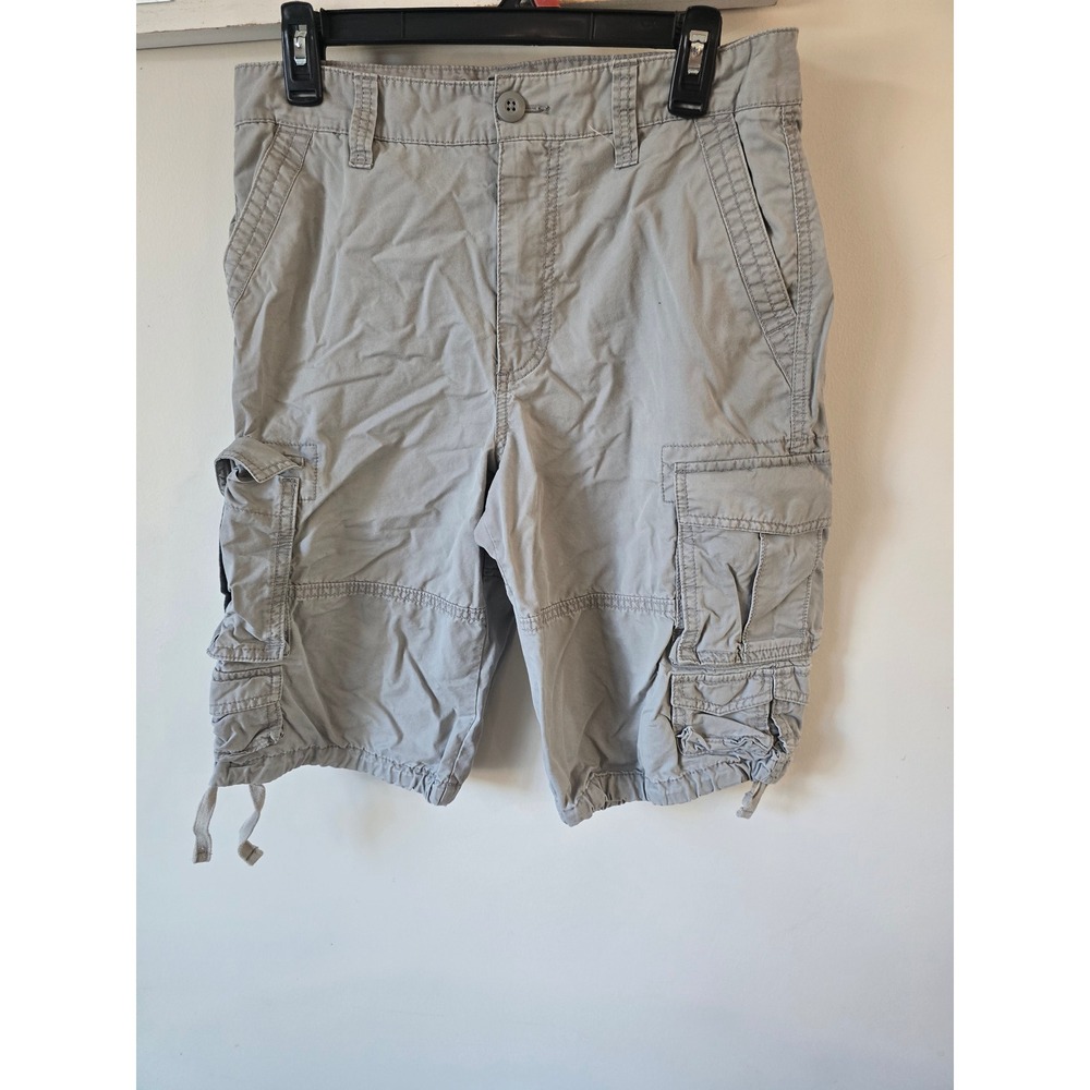 Old Navy Mens Gray Cotton Twill Cargo Shorts Size 30 Rugged Utility